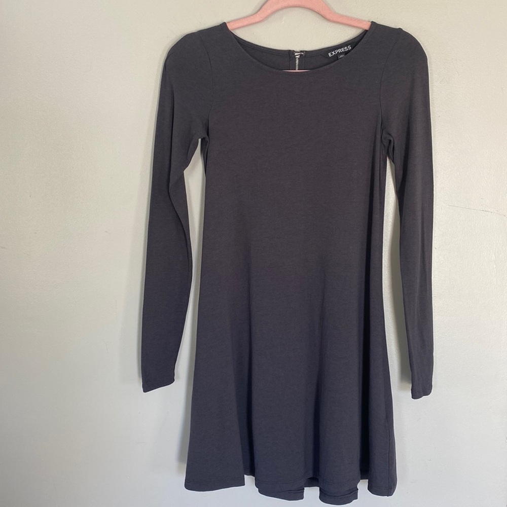 Express Long Sleeve Dress - Grey - XS